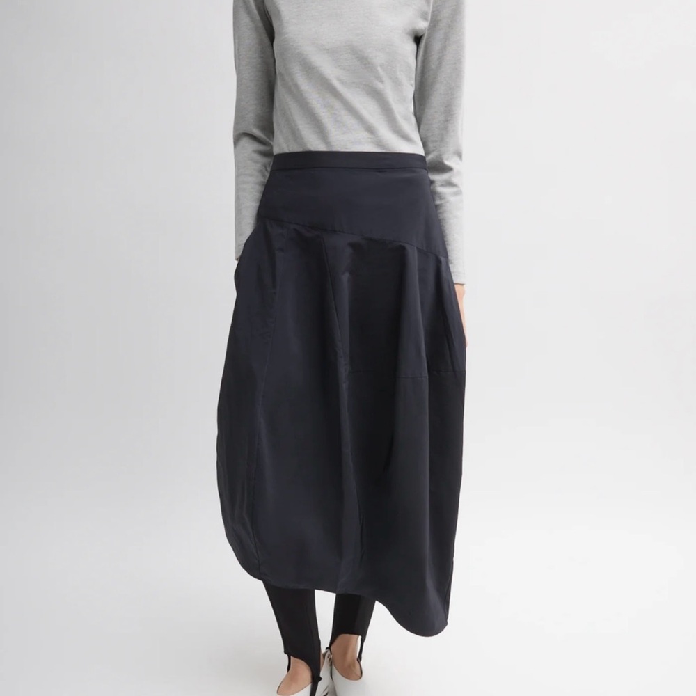 Tibi Nylon Asymmetrical Balloon Skirt